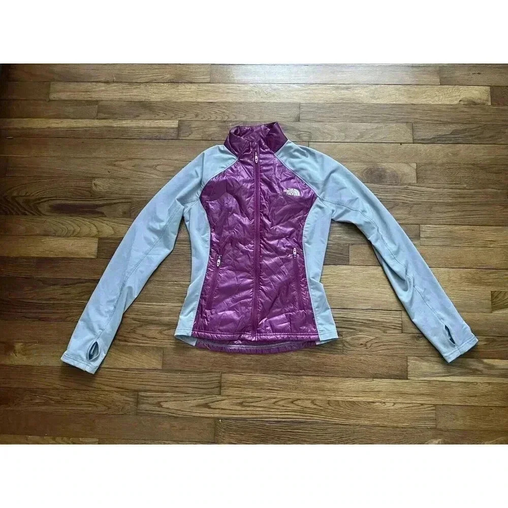 North Face Womens Puffer Primaloft Pertex Quantum Jacket Zip Purple/Gray Size XS
